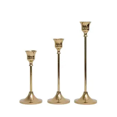 Vintage Metal Candlesticks For Mantel Decore
