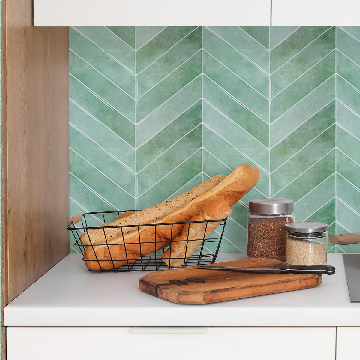 EverLeaf Herringbone Peel & Stick Tiles