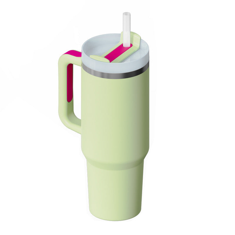 40 Oz Tumbler With Handle Straw Insulated .