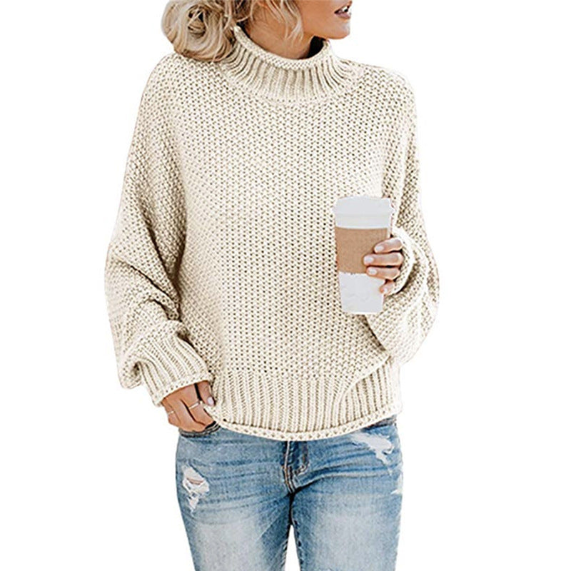 Winter Fashion Casual Knitted Long-Sleeved Top Women's Clothing.