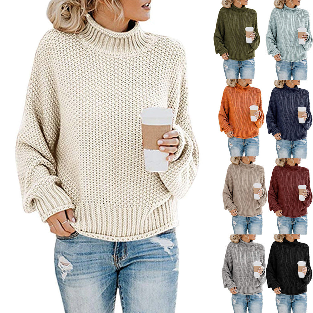 Winter Fashion Casual Knitted Long-Sleeved Top Women's Clothing.