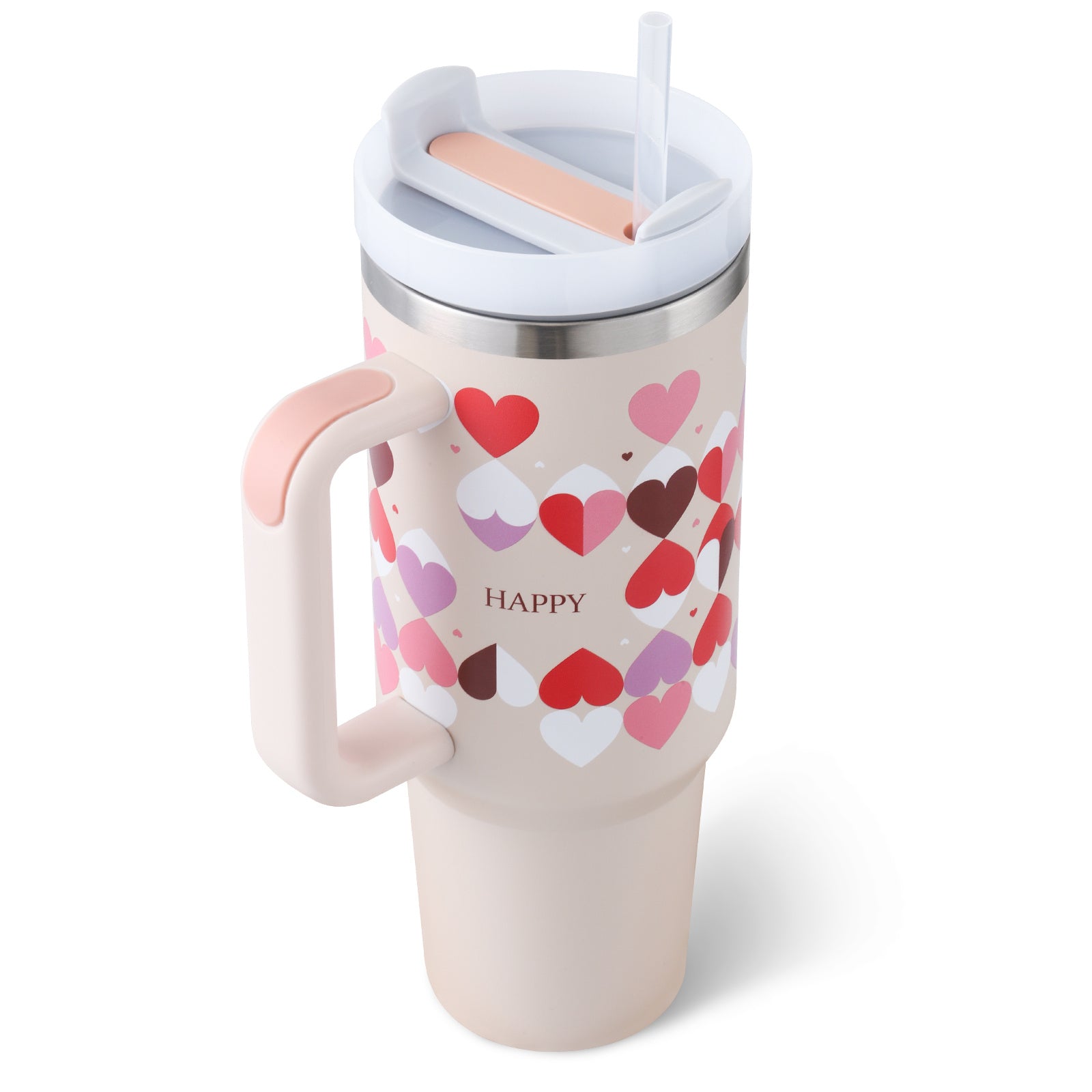 40 Oz Tumbler With Handle Straw Insulated .