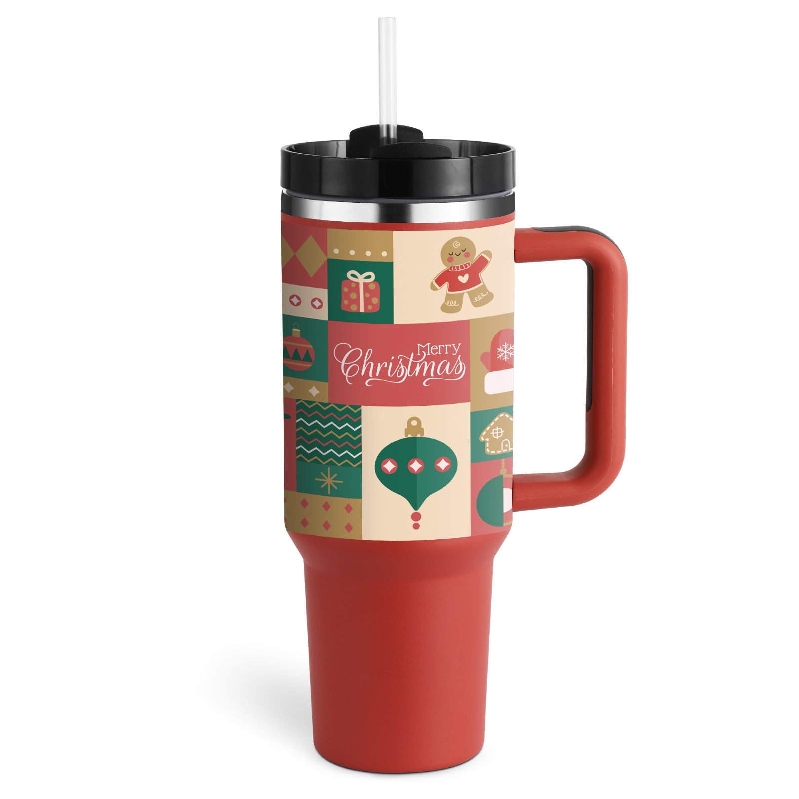 40 Oz Tumbler With Handle Straw Insulated .