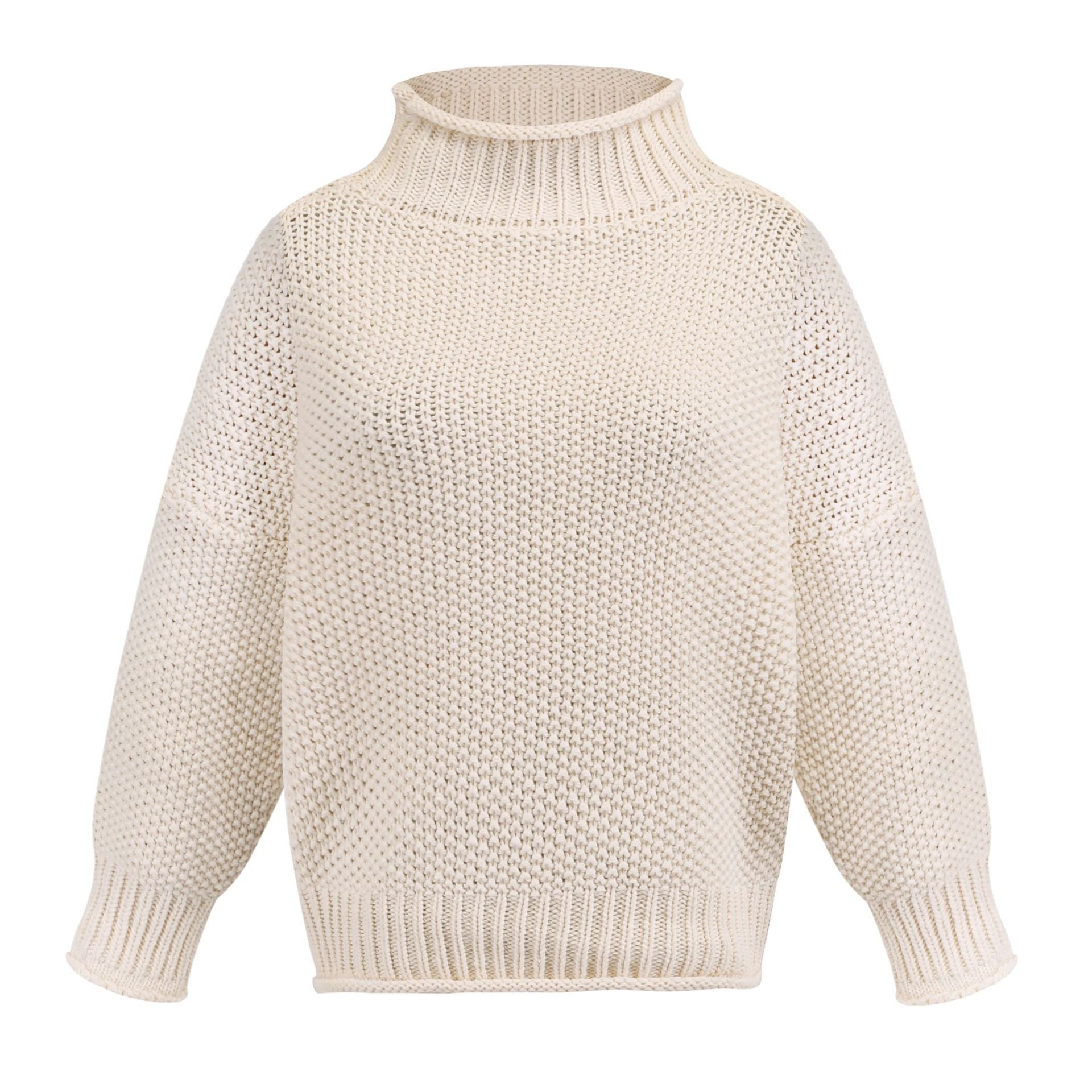 Winter Fashion Casual Knitted Long-Sleeved Top Women's Clothing.