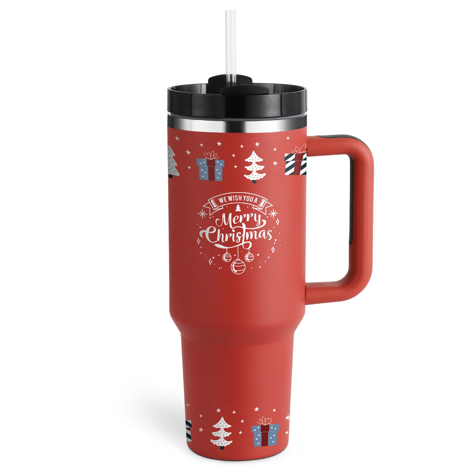 40 Oz Tumbler With Handle Straw Insulated .