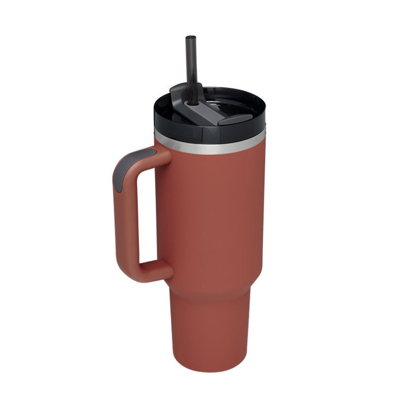 40 Oz Tumbler With Handle Straw Insulated .