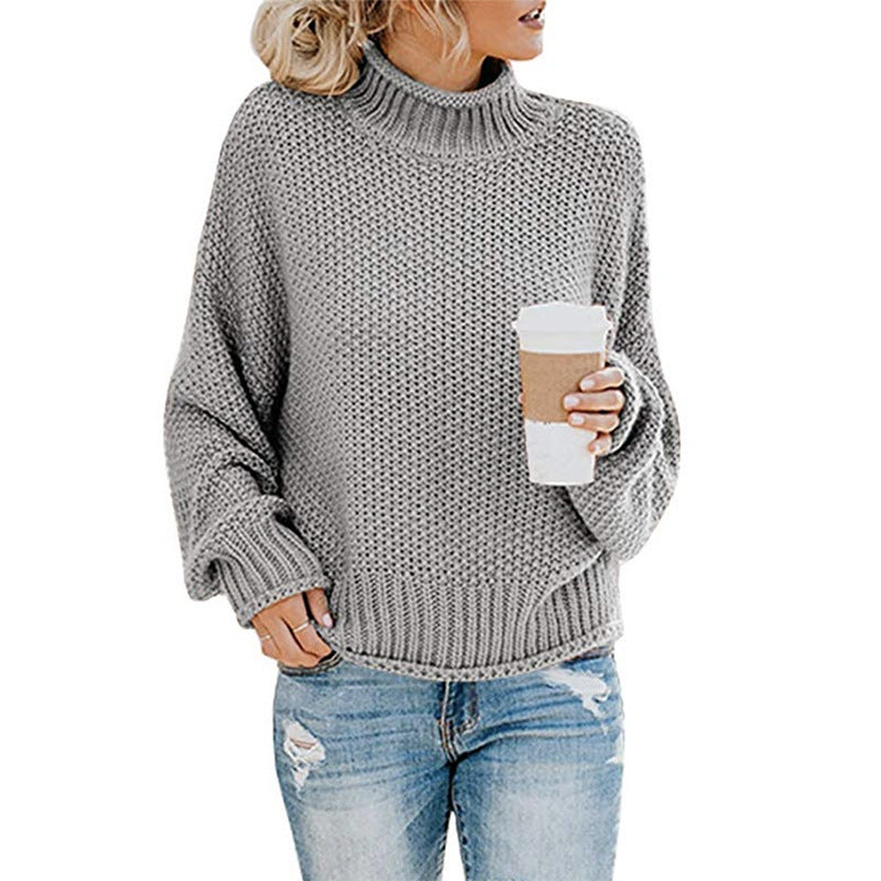 Winter Fashion Casual Knitted Long-Sleeved Top Women's Clothing.