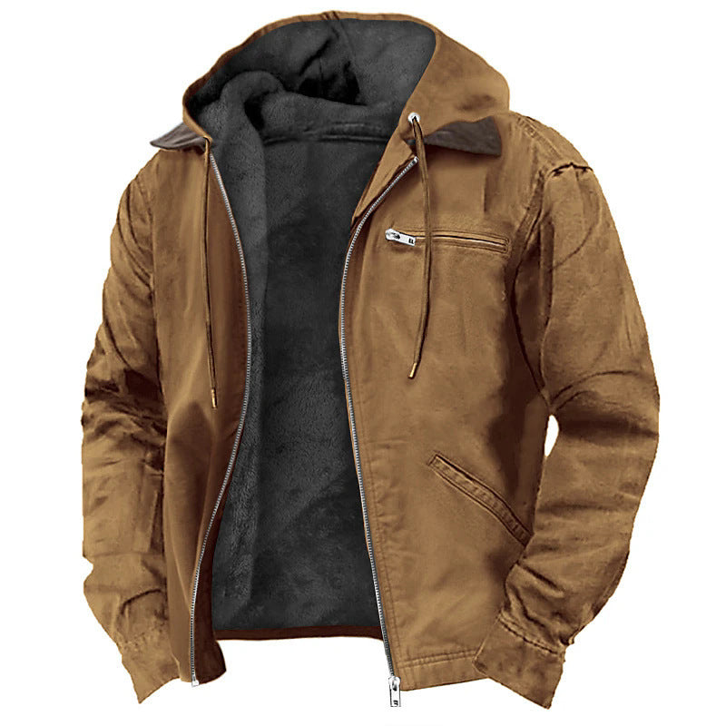 Winter Hooded Coat t Casual Outwear Men's Clothing.