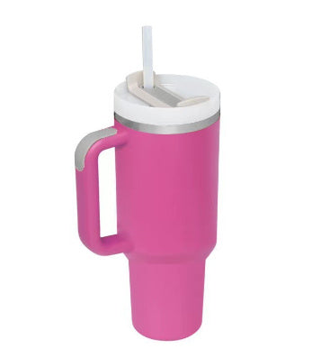 40 Oz Tumbler With Handle Straw Insulated .