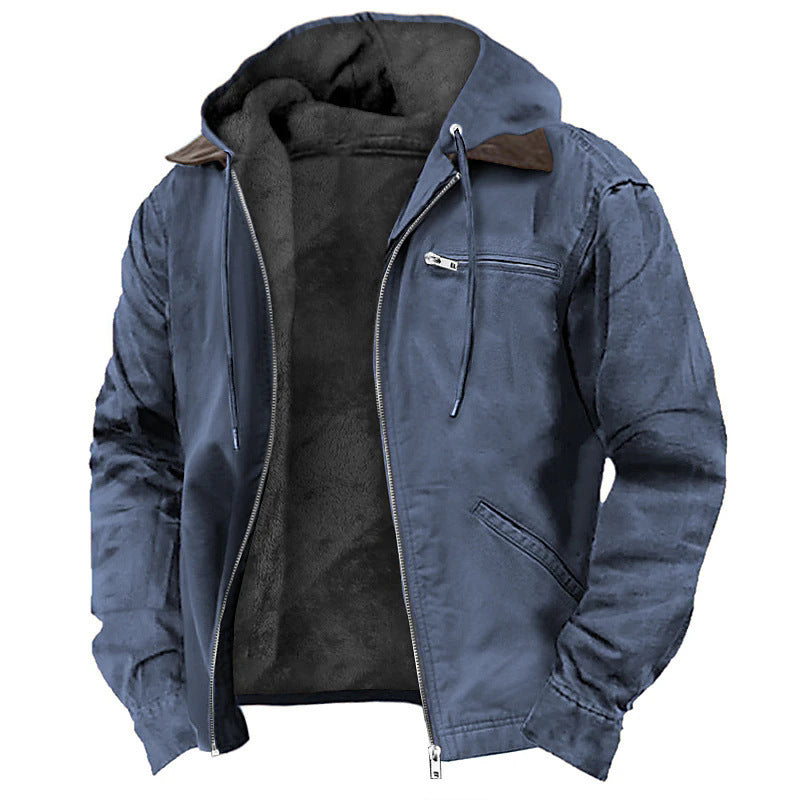 Winter Hooded Coat t Casual Outwear Men's Clothing.