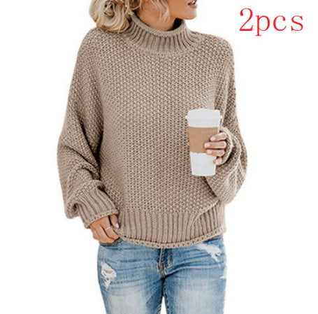 Winter Fashion Casual Knitted Long-Sleeved Top Women's Clothing.