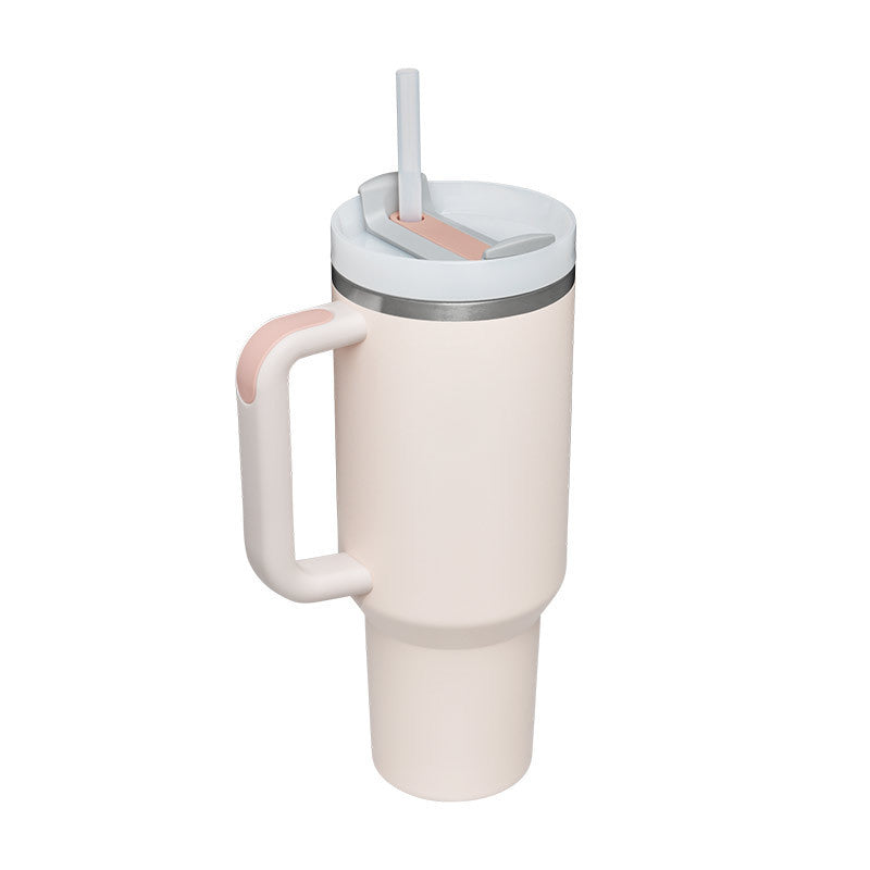 40 Oz Tumbler With Handle Straw Insulated .