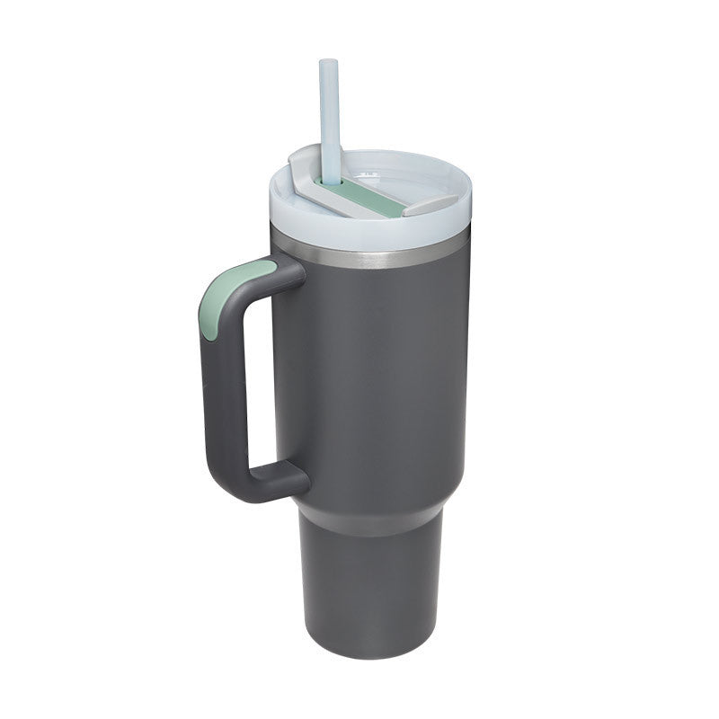 40 Oz Tumbler With Handle Straw Insulated .