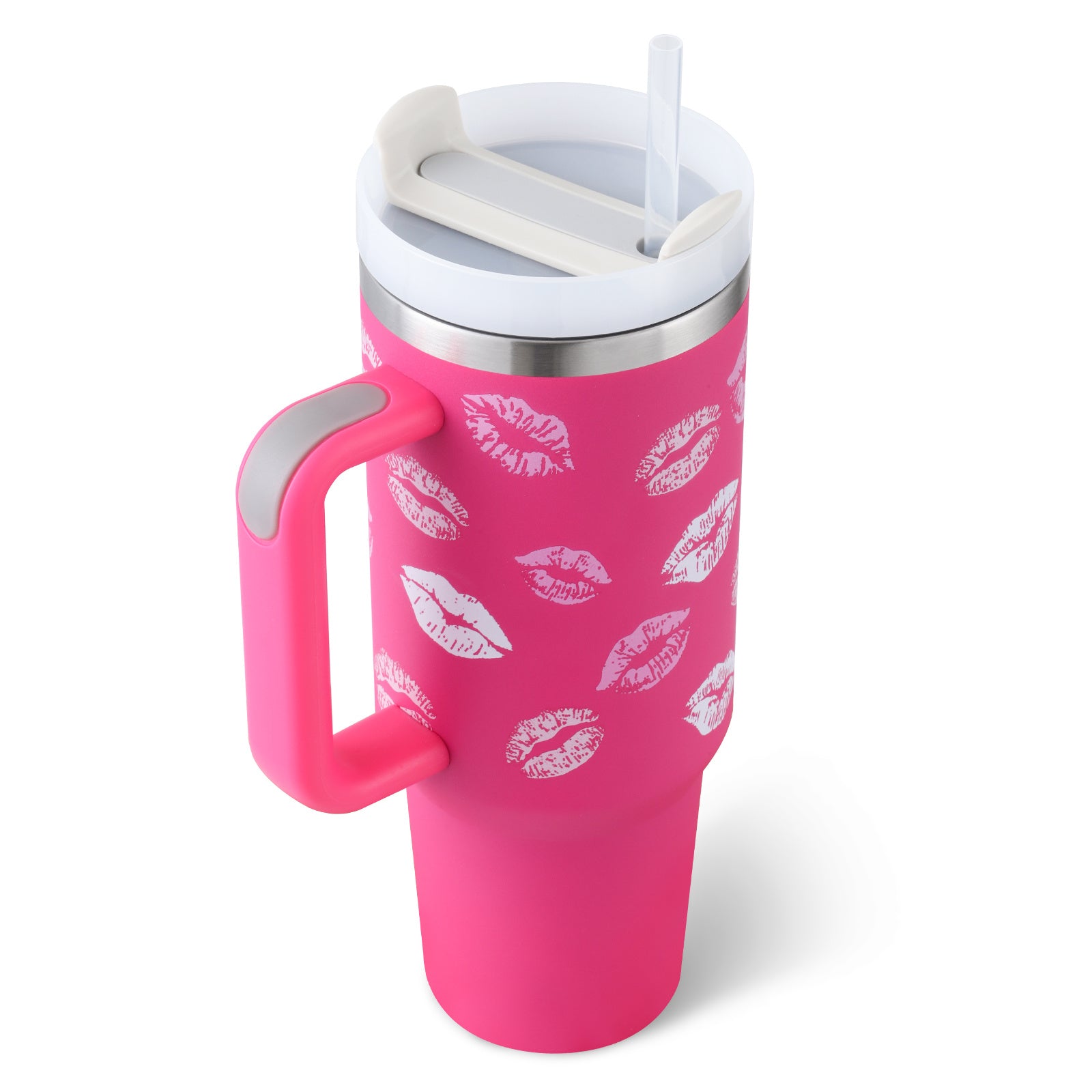 40 Oz Tumbler With Handle Straw Insulated .