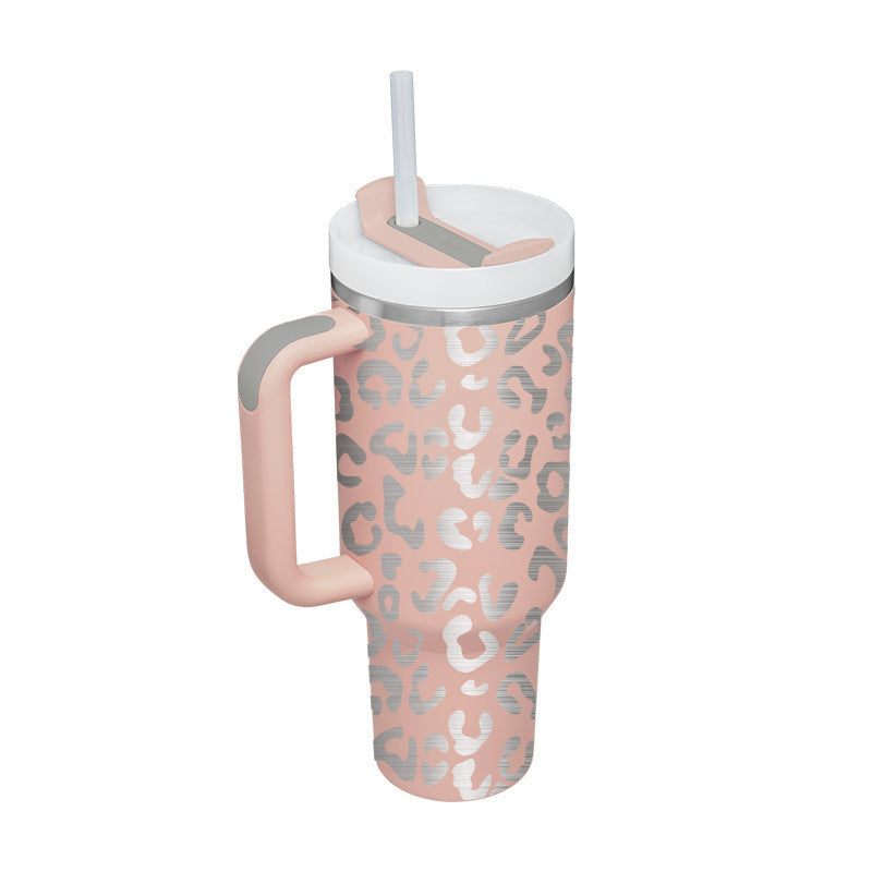 40 Oz Tumbler With Handle Straw Insulated .