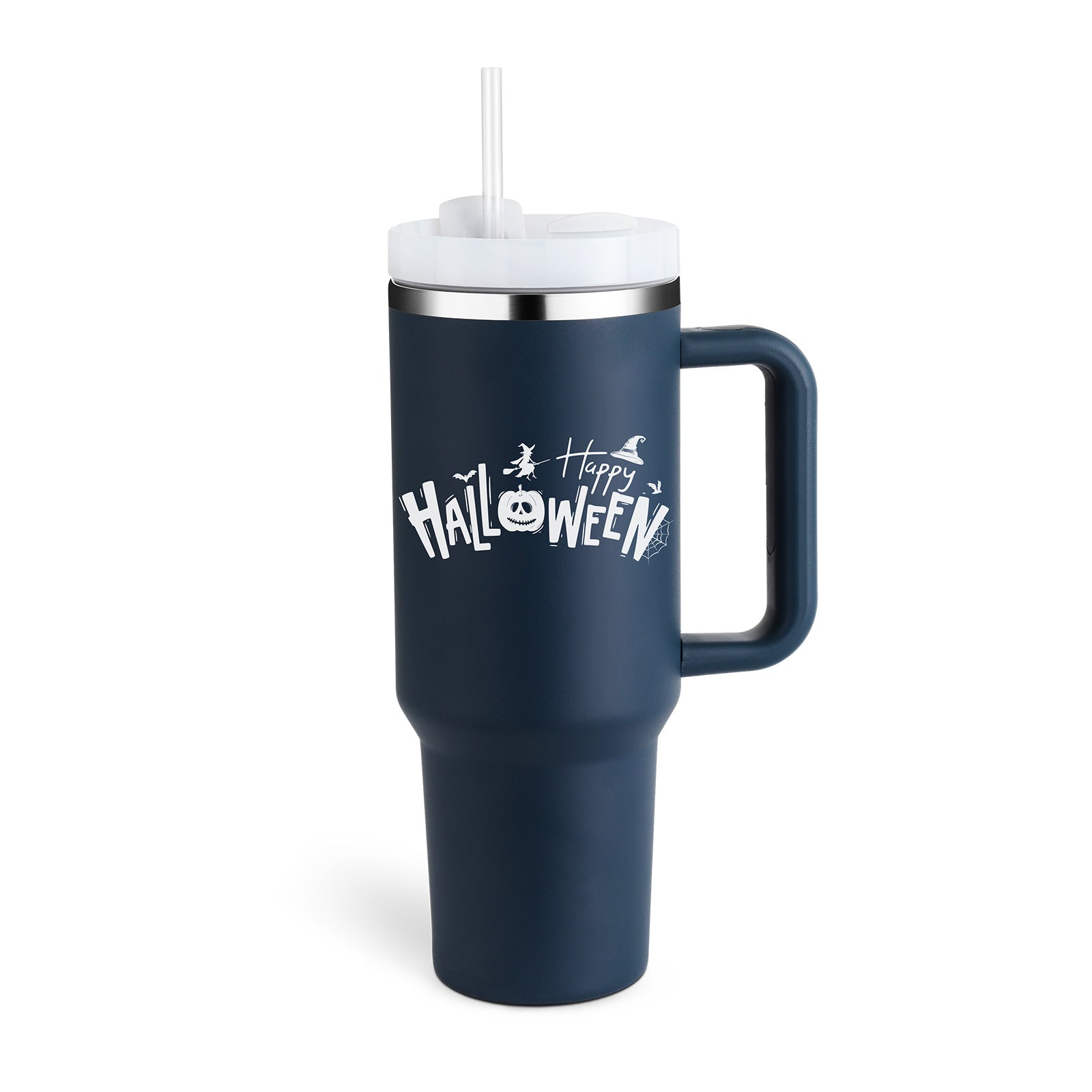 40 Oz Tumbler With Handle Straw Insulated .