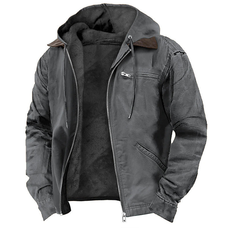 Winter Hooded Coat t Casual Outwear Men's Clothing.