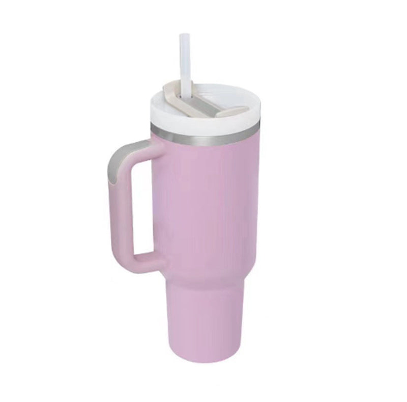 40 Oz Tumbler With Handle Straw Insulated .