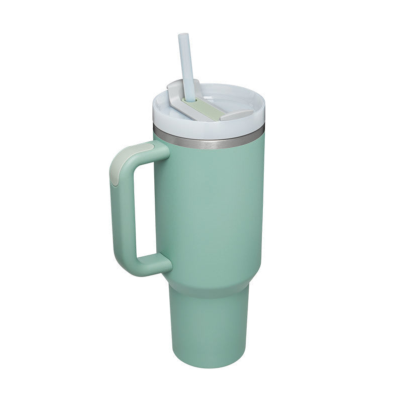 40 Oz Tumbler With Handle Straw Insulated .