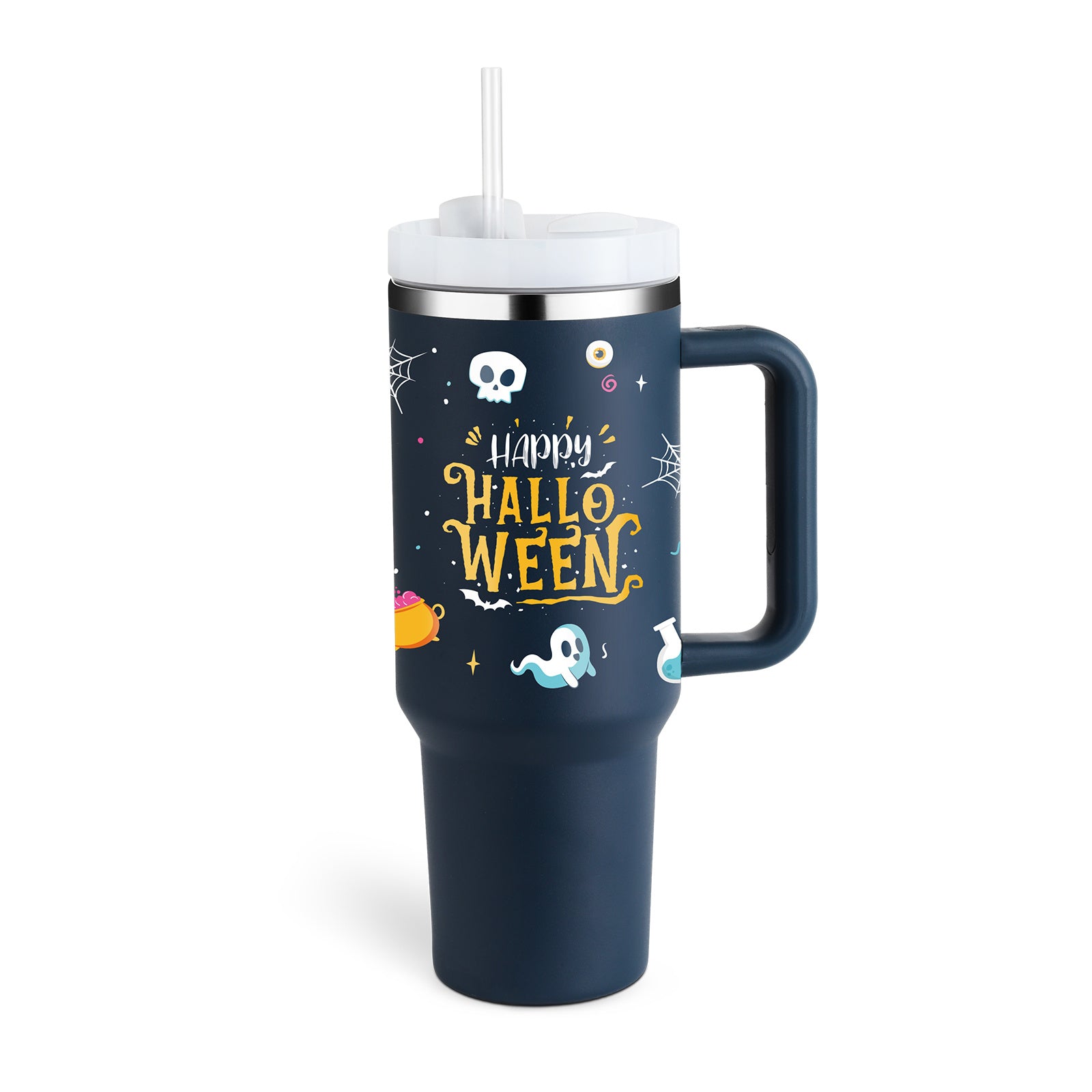 40 Oz Tumbler With Handle Straw Insulated .