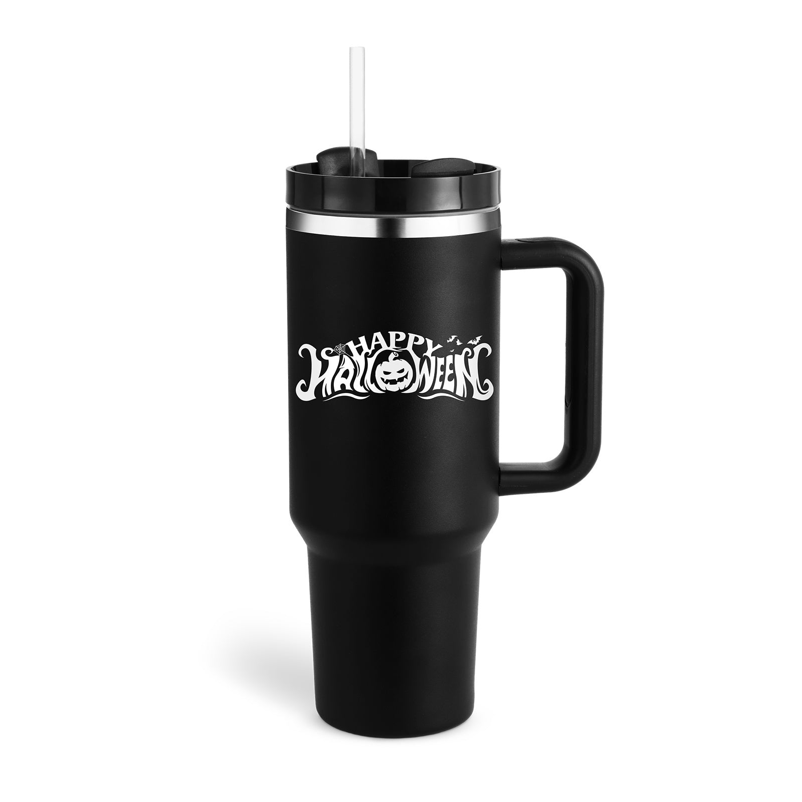 40 Oz Tumbler With Handle Straw Insulated .