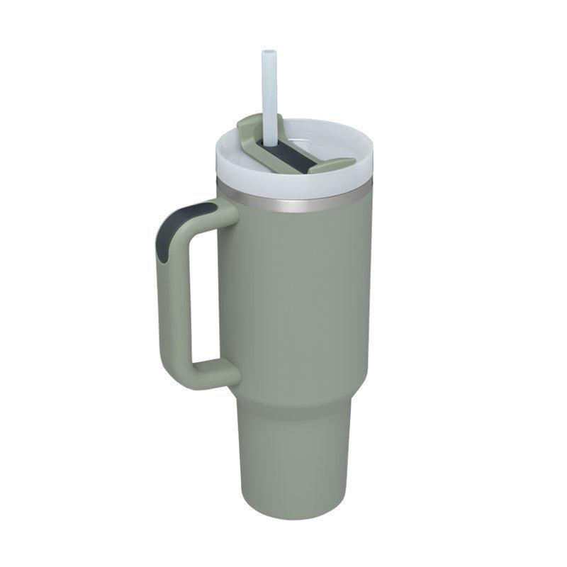 40 Oz Tumbler With Handle Straw Insulated .