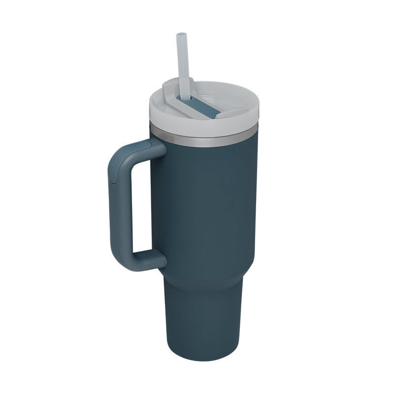 40 Oz Tumbler With Handle Straw Insulated .